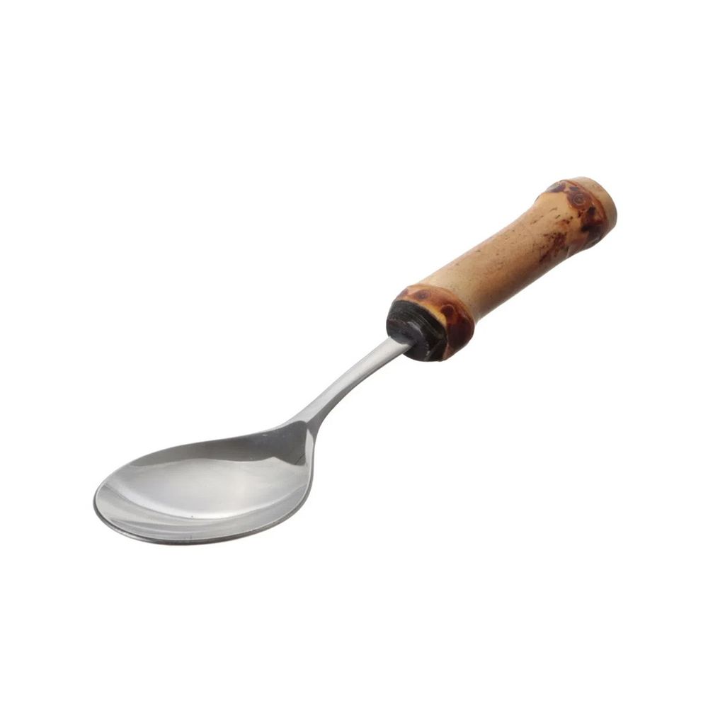 COLHER DE CAFÉ DE BAMBU E AÇO INOX COM 6