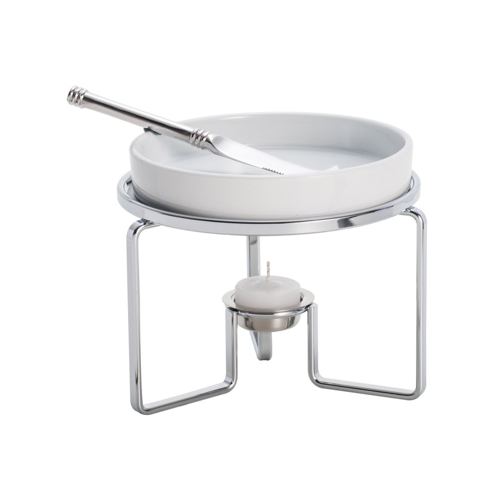 RECHAUD COM FACA DE AÇO INOX 17,5X13,5CM