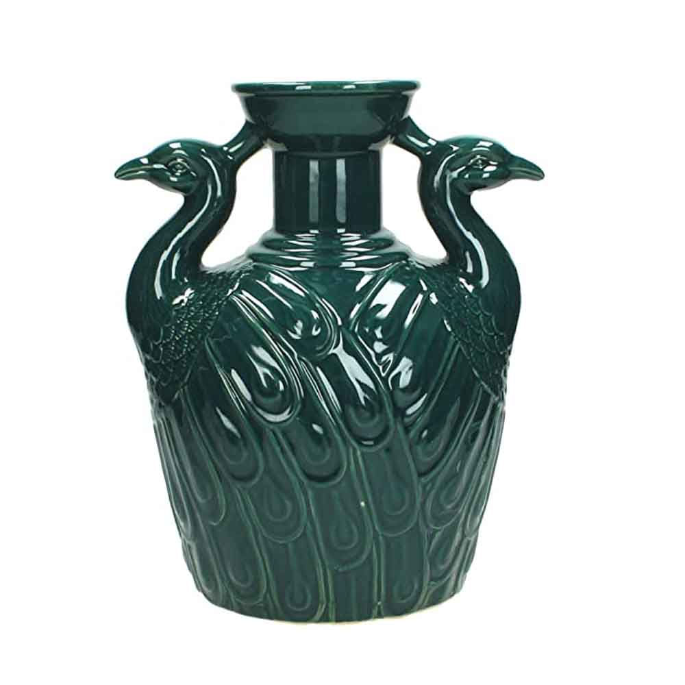 VASO PAVÃO DE CERÂMICA 28CM