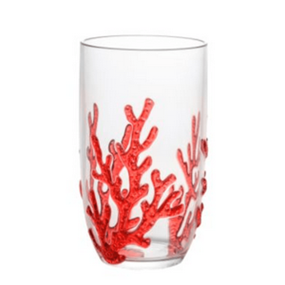 COPO CORAL DE ACRÍLICO 650ML COM 6