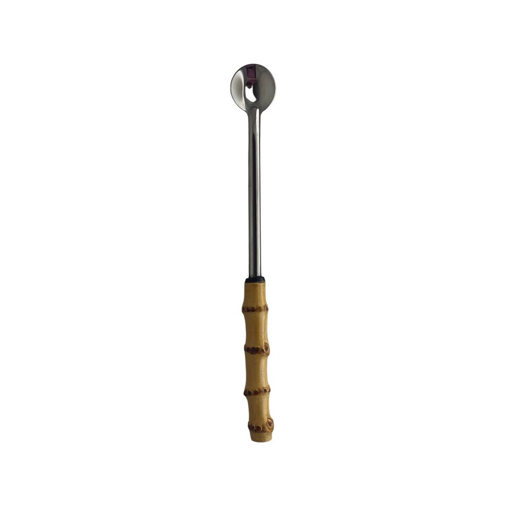 COLHER DE COQUETEL DE BAMBU E AÇO INOX