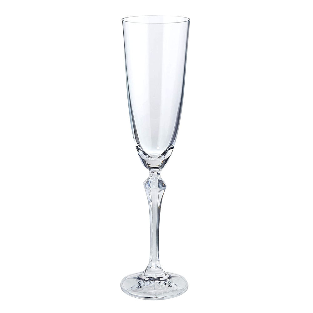 TAÇA DE ESPUMANTE ELIZABETH DE CRISTAL 200ML COM 6