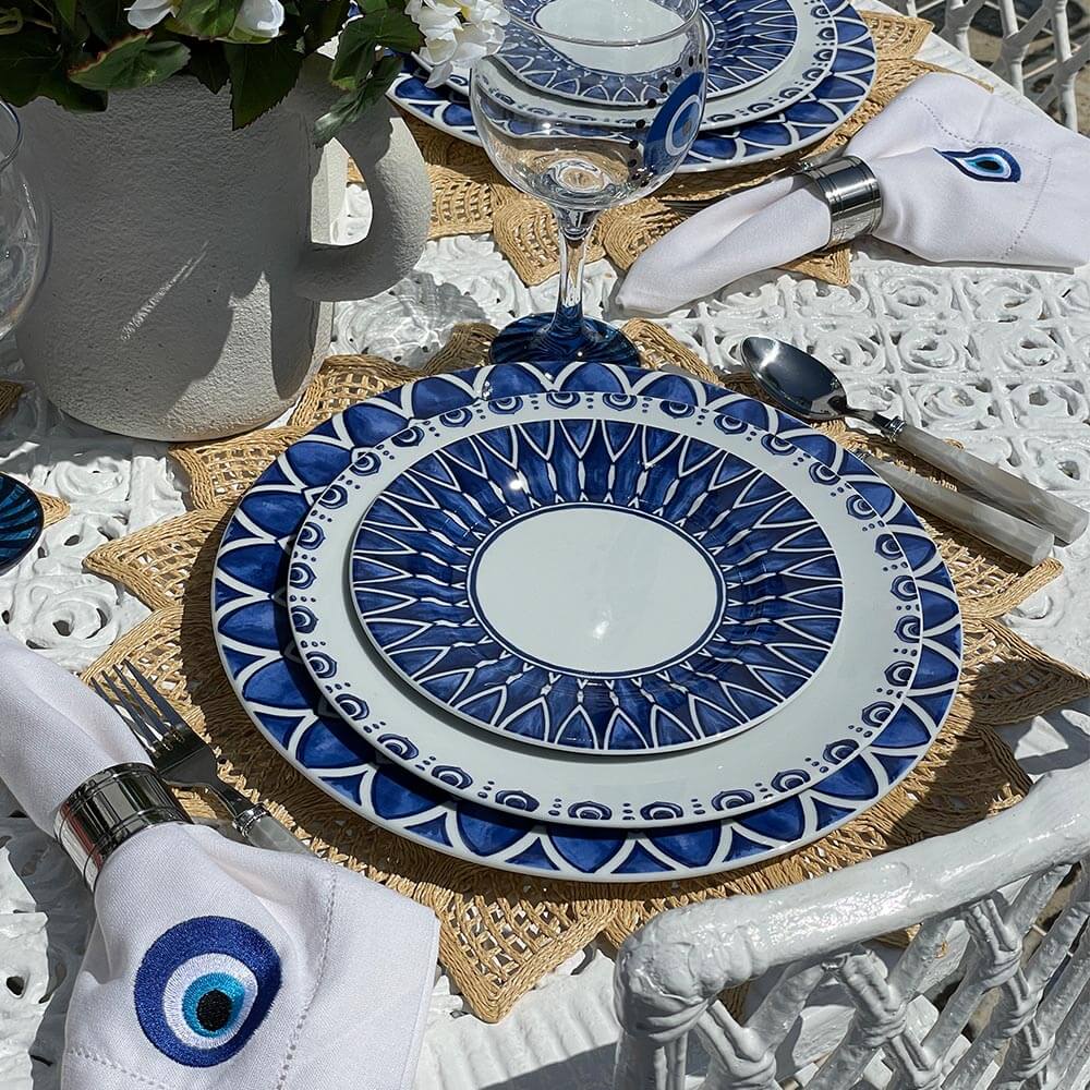 PRATO SOBREMESA  AZURE LUX DE PORCELANA COM 6 VISTA  ALEGRE