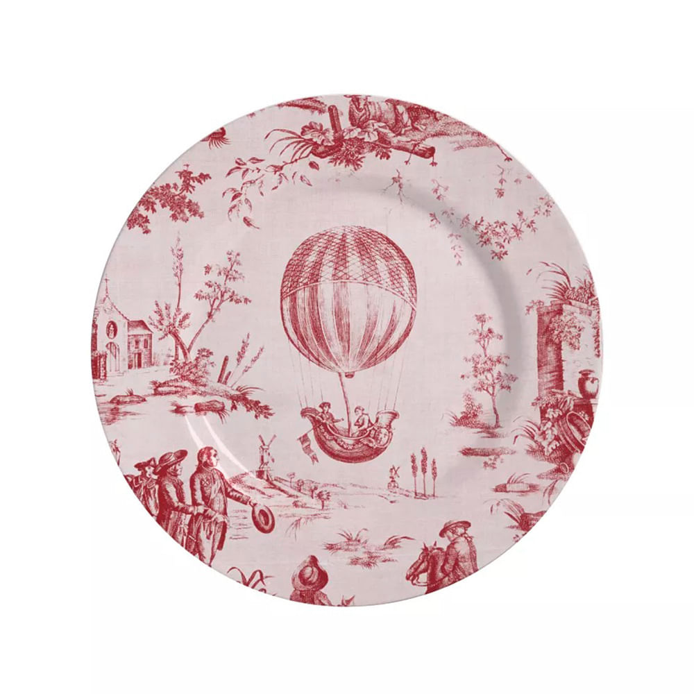 PRATO DE SOBREMESA TOILE JOUY DE CERÂMICA COM 6