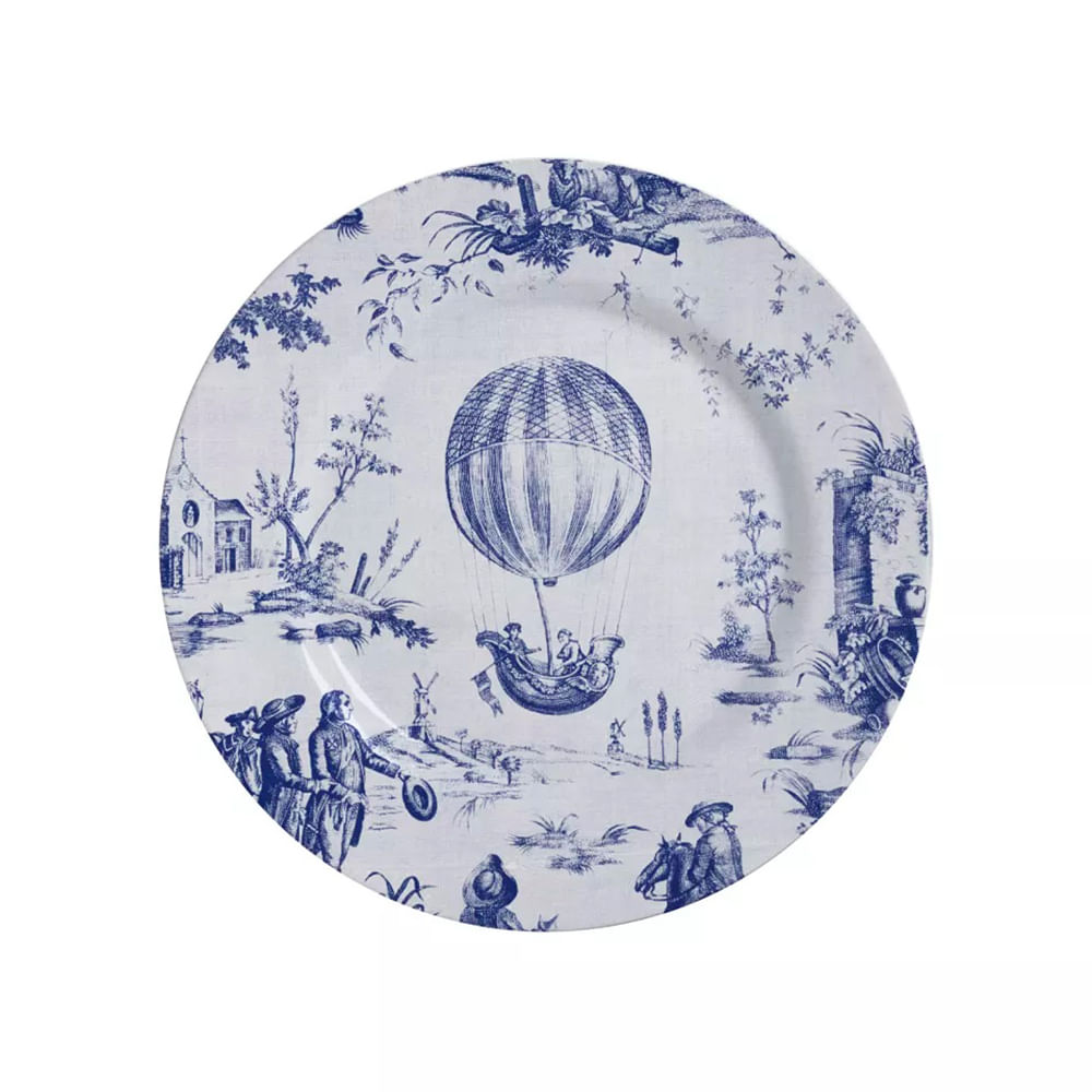 PRATO DE SOBREMESA TOILE JOUY DE CERÂMICA COM 6