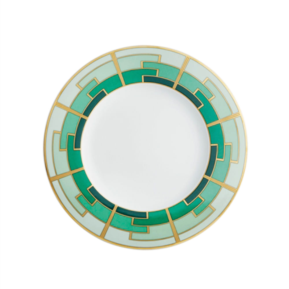 PRATO DE SOBREMESA EMERALD DE PORCELANA COM 6 VISTA  ALEGRE