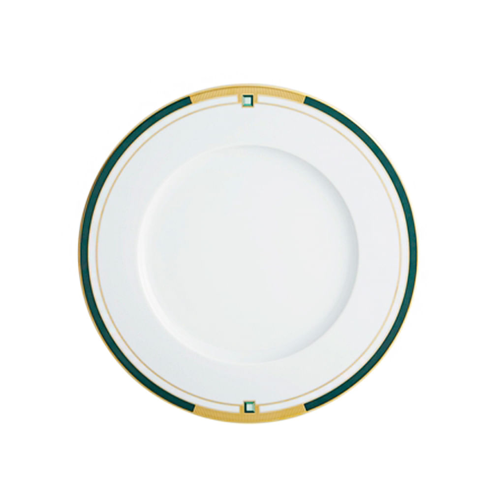 PRATO RASO EMERALD DE PORCELANA COM 6 VISTA  ALEGRE