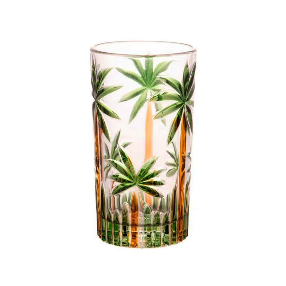 COPO PALM TREE DE VIDRO 360ML COM 6