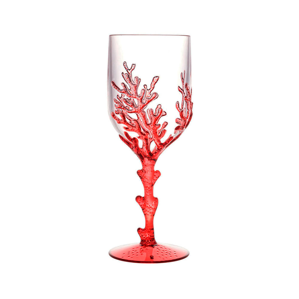TAÇA CORAL DE ACRÍLICO 450ML COM 6