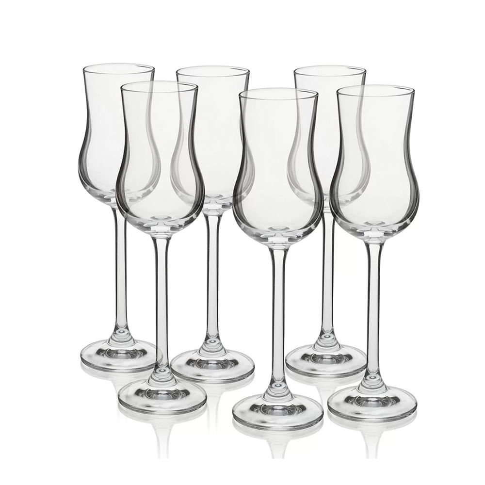 COPO DE CACHAÇA COLIBRI DE CRISTAL 85ML COM 6