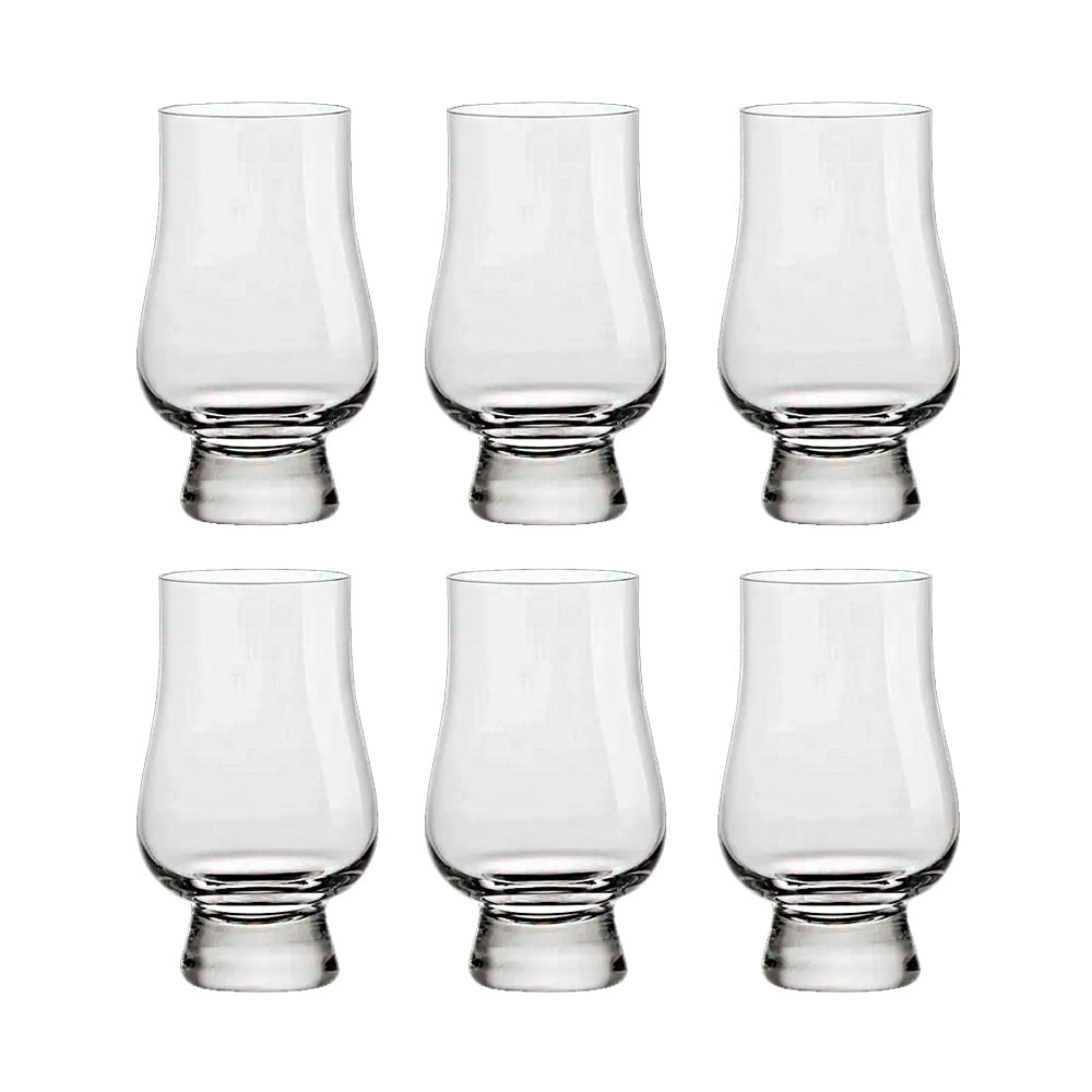 COPO DE WHISKY SINGLE MALT DE CRISTAL 210ML COM 6 STRAUSS