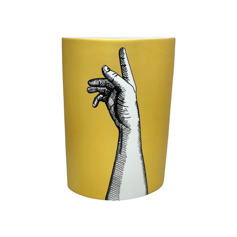VASO MÃO GOLD DE PORCELANA 30CM