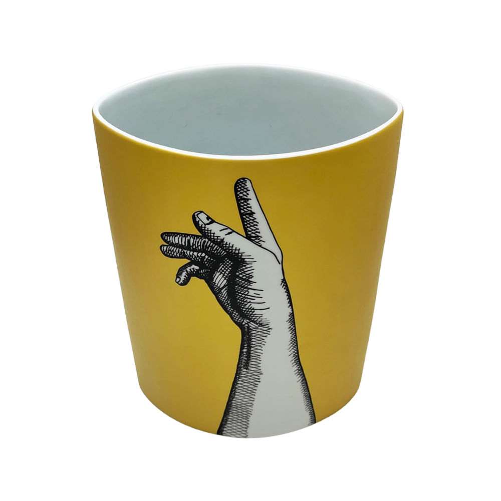 VASO MÃO GOLD DE PORCELANA 30CM