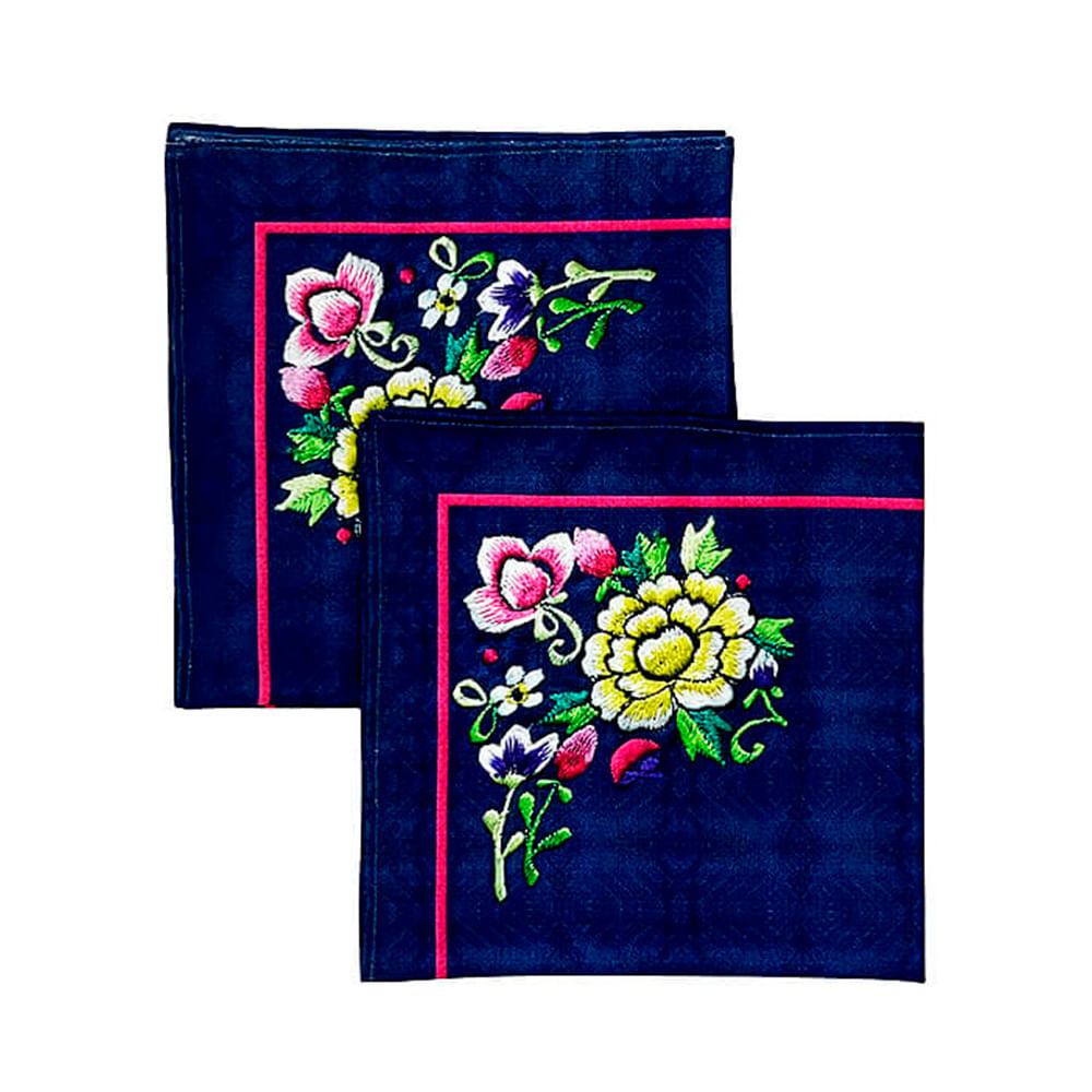 GUARDANAPO FLORES DE LINHO 45X45CM COM 2