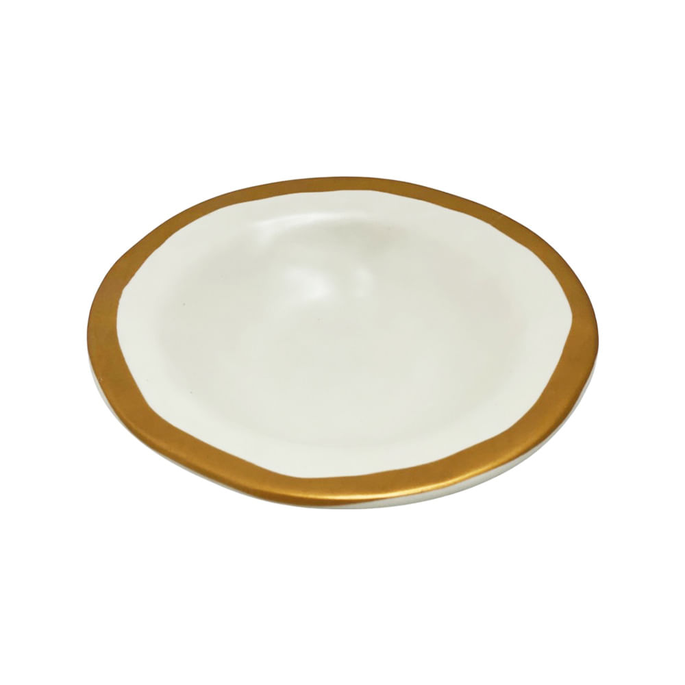 PRATO FUNDO COM FILETE DOURADO COM 6