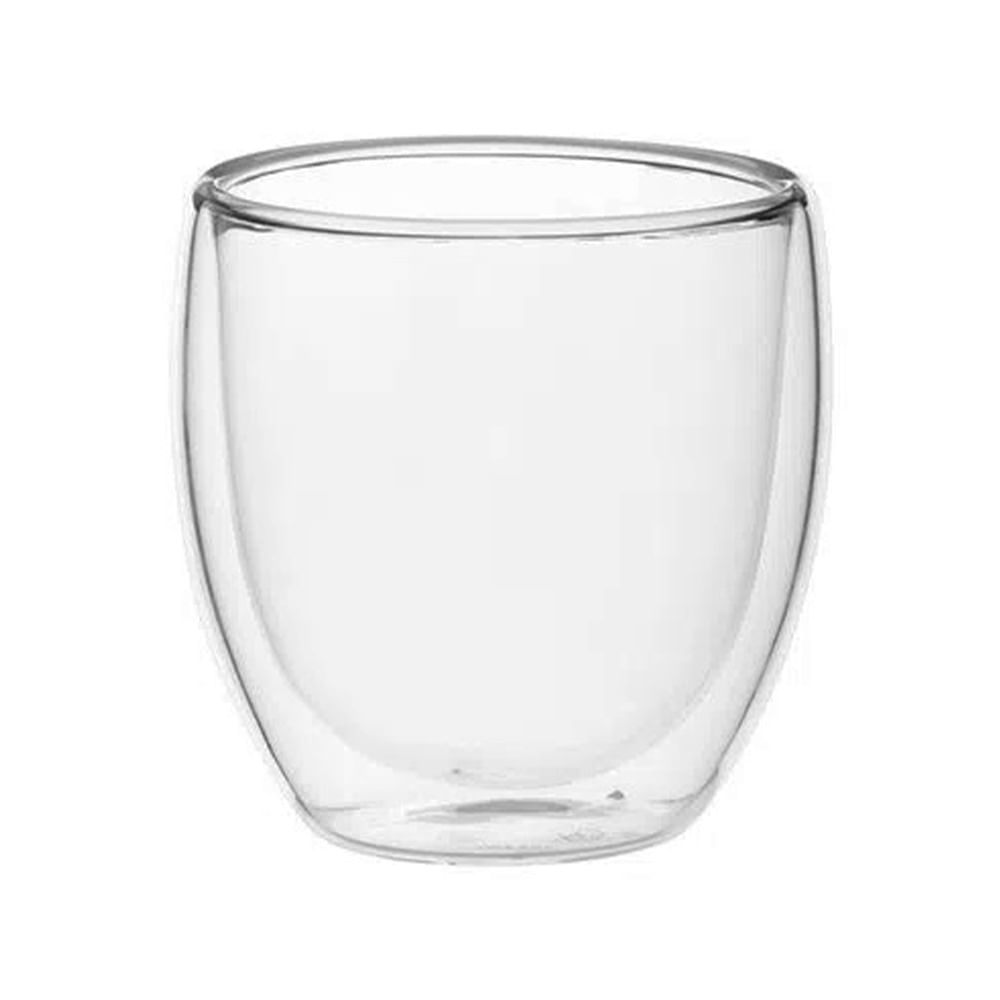 COPO PAREDE DUPLA DE VIDRO 240ML COM 2