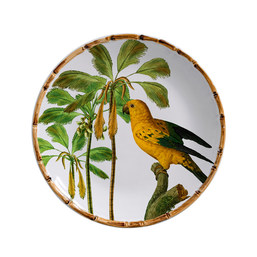 PRATO RASO AVES DO BRASIL DE CERAMICA 27CM COM 6