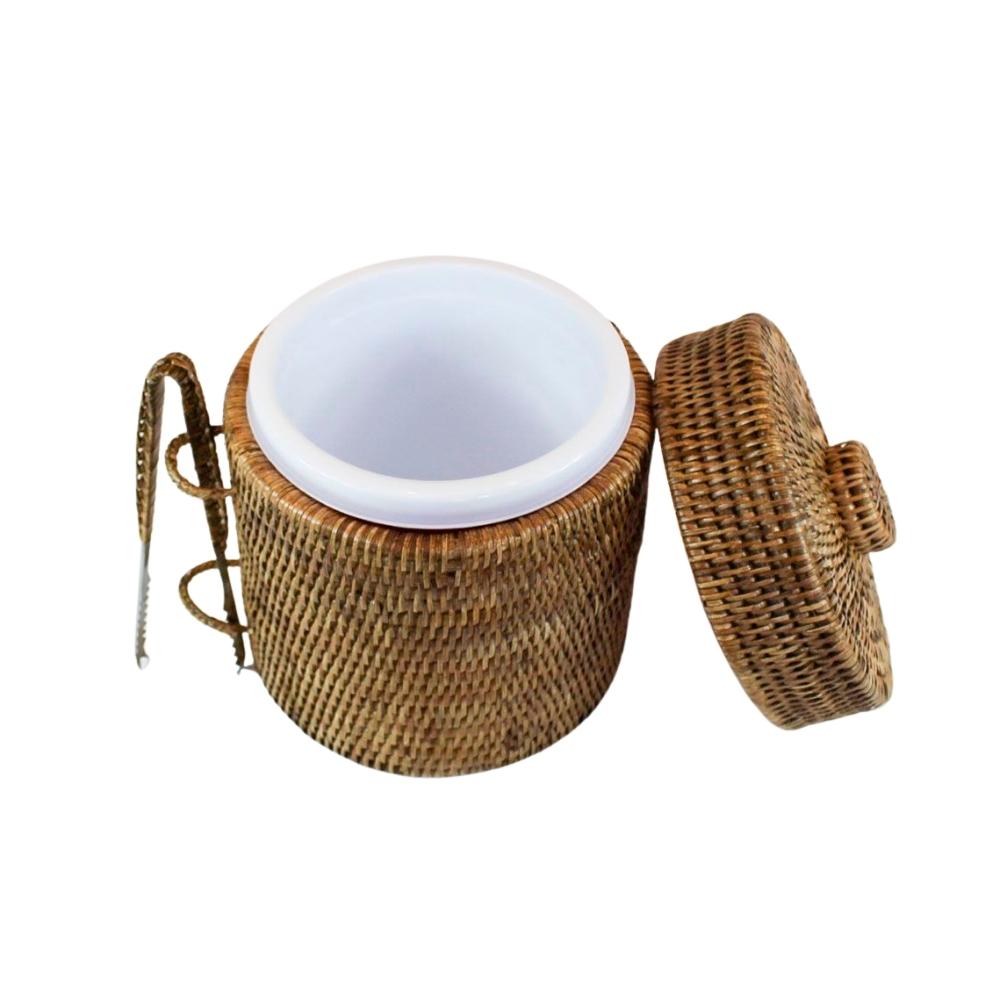 BALDE DE GELO PAYA COM PEGADOR DE RATTAN