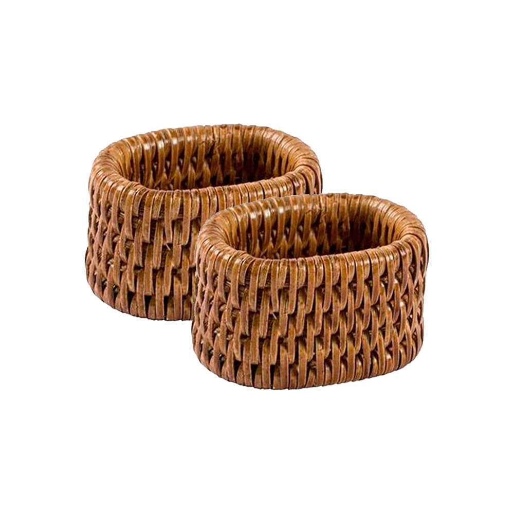 ARGOLA DE GUARDANAPO PAYA DE RATTAN COM 2