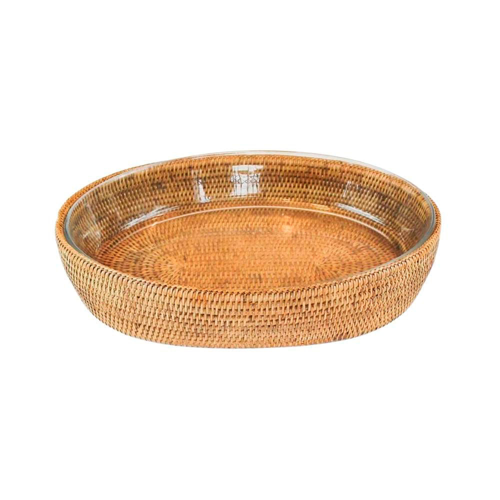 REFRATÁRIO MAYA DE RATTAN COM SUPORTE 41X29X8CM