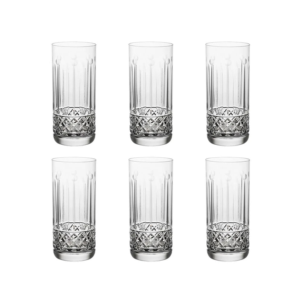 COPO LONG DRINK DE CRISTAL 395ML COM 6 STRAUSS