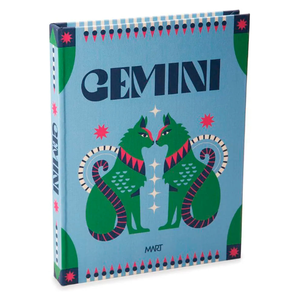 CAIXA LIVRO SIGNO GÊMEOS DE MADEIRA 33 CM