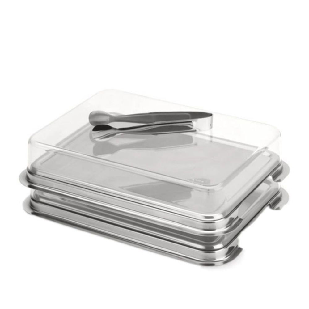 PORTA FRIOS DUPLO COM PEGADOR DE AÇO INOX 21CM