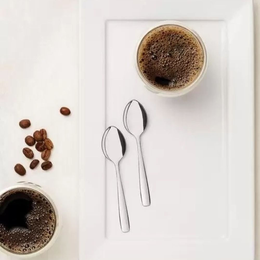 COLHER DE CAFÉ MIDAS DE AÇO INOX 7CM COM 6