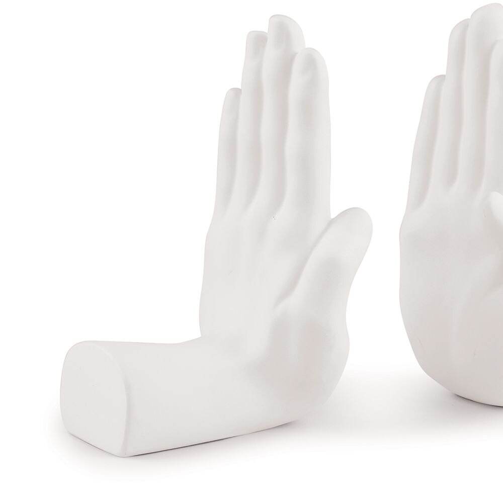 APARADOR DE LIVRO HANDS DE RESINA