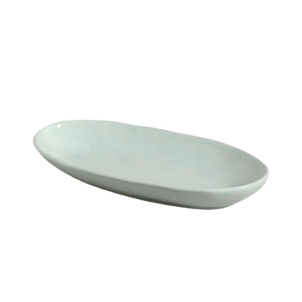 TRAVESSA ORGÂNICO MINT DE CERÂMICA 32X16CM PORTO BRASIL