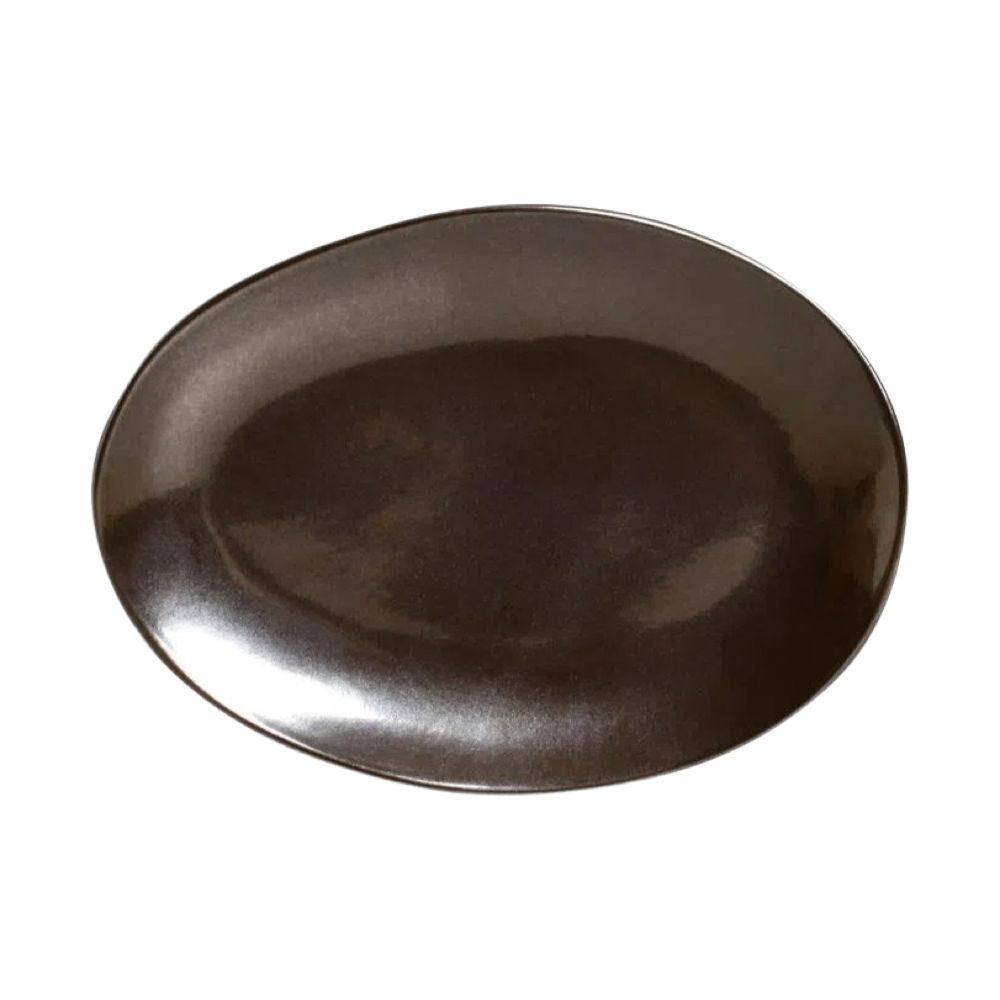 PRATO DE SOBREMESA OVAL ORGÂNICO METALLICA PORTO BRASIL