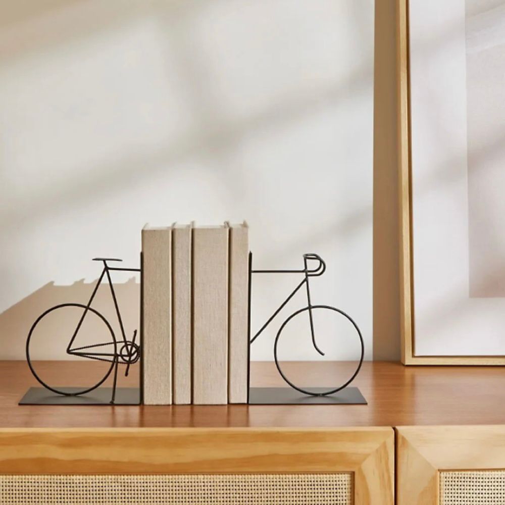 APARADOR DE LIVRO BICICLETA DE METAL 19X31CM