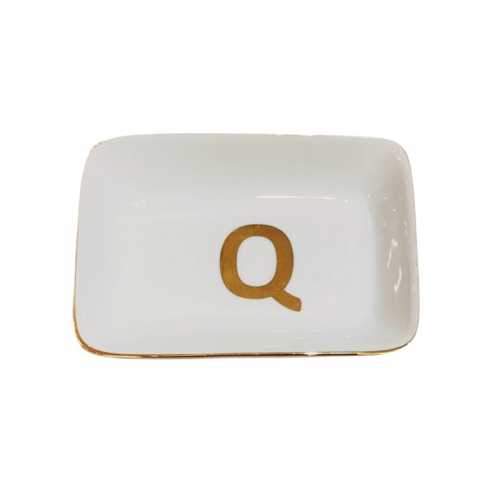 PETISQUEIRA FILETE LETRA Q DE PORCELANA SCHMIDT