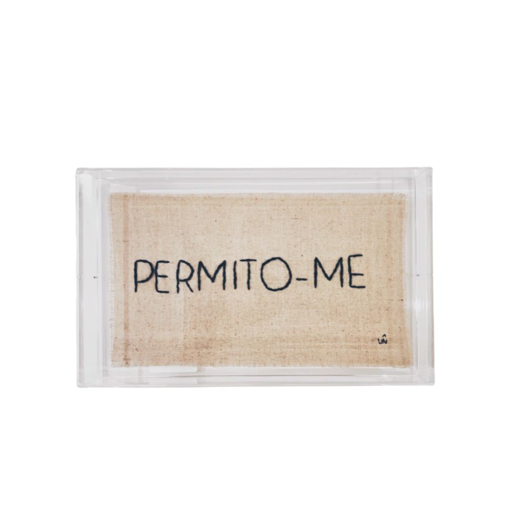 QUADRO PERMITO-ME DE ACRÍLICO 24X15CM