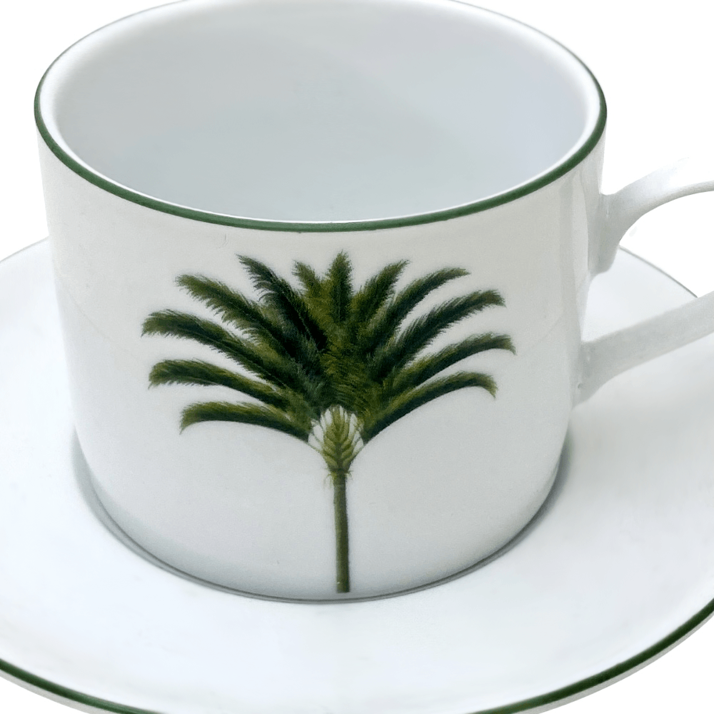XÍCARA DE CHÁ PALMEIRA DE PORCELANA COM 6 SCHMIDT