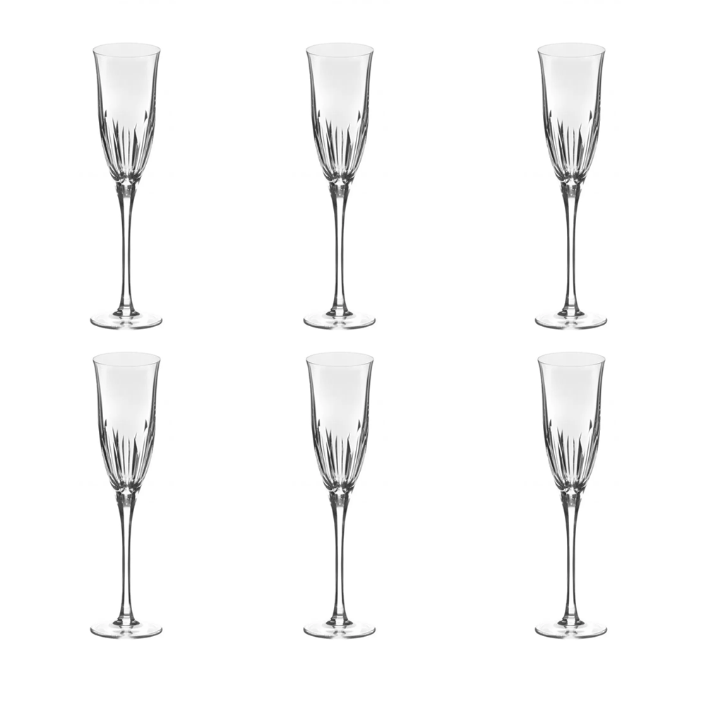 TAÇA DE ESPUMANTE DE CRISTAL 190ML COM 6 STRAUSS