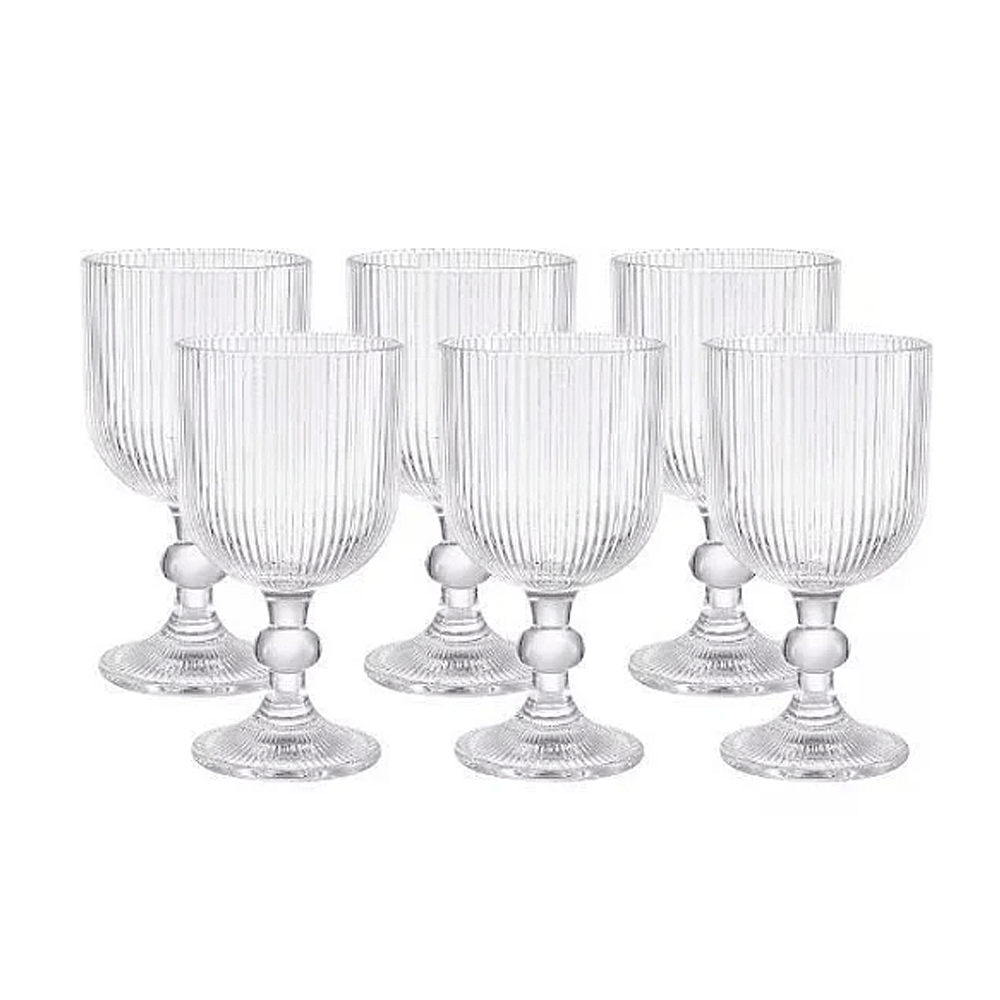 TAÇA DE AGUÁ CAMERATTA DE VIDRO 365ML COM 6