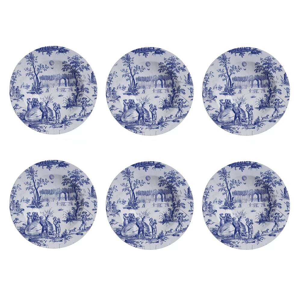 PRATO FUNDO TOILE JOUY 24,5CM COM 6