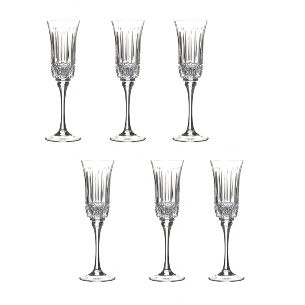 TAÇA DE ESPUMANTE DE CRISTAL 210ML COM 6 MOZART