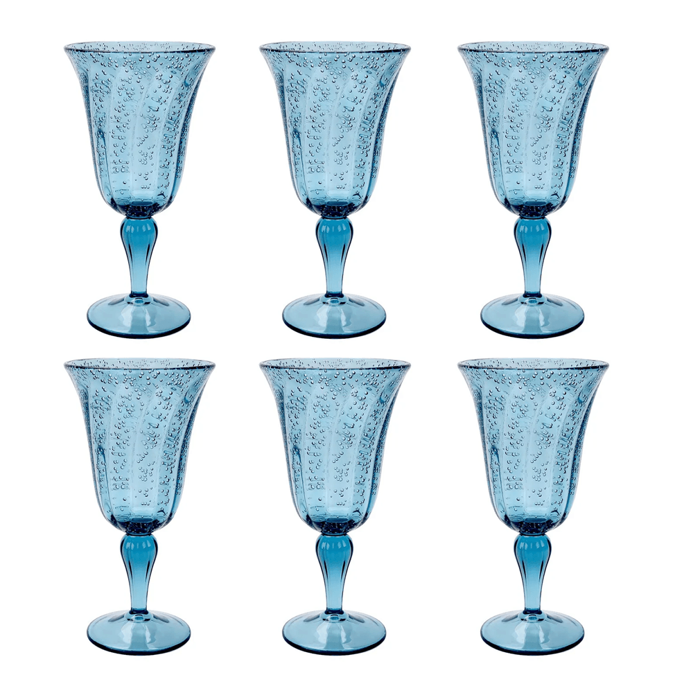 TAÇA DE AGUA BOLHAS DE ACRÍLICO 310ML COM 6