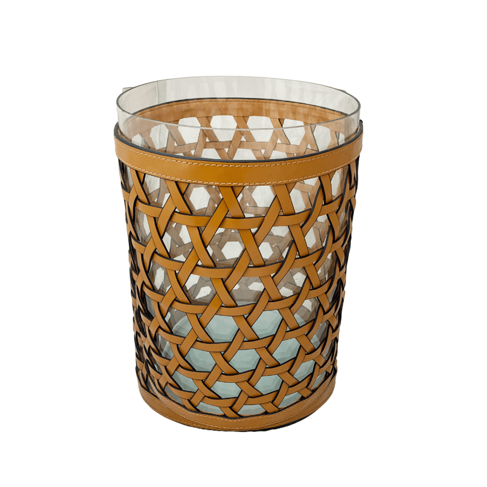 VASO TRAMA MARROM DE VIDRO 34CM
