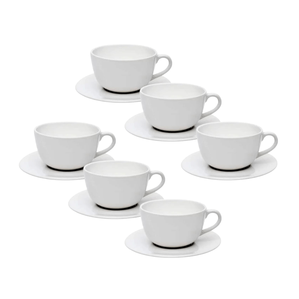 XÍCARA DE CHÁ SABLE DE PORCELANA COM 6 STRAUSS