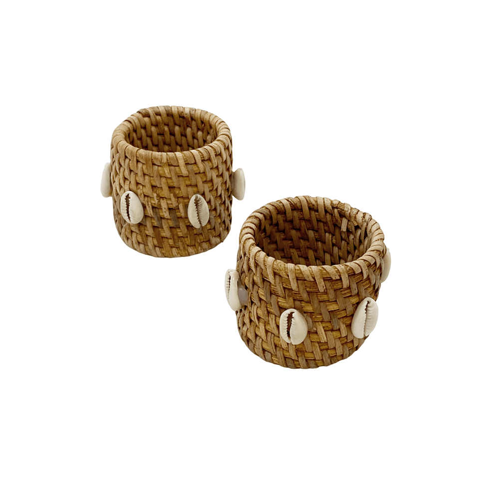 ARGOLA DE GUARDANAPO DE RATTAN COM 2