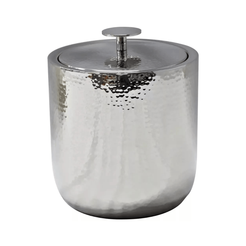 BALDE DE GELO MARTELADO DE AÇO INOX 18CM