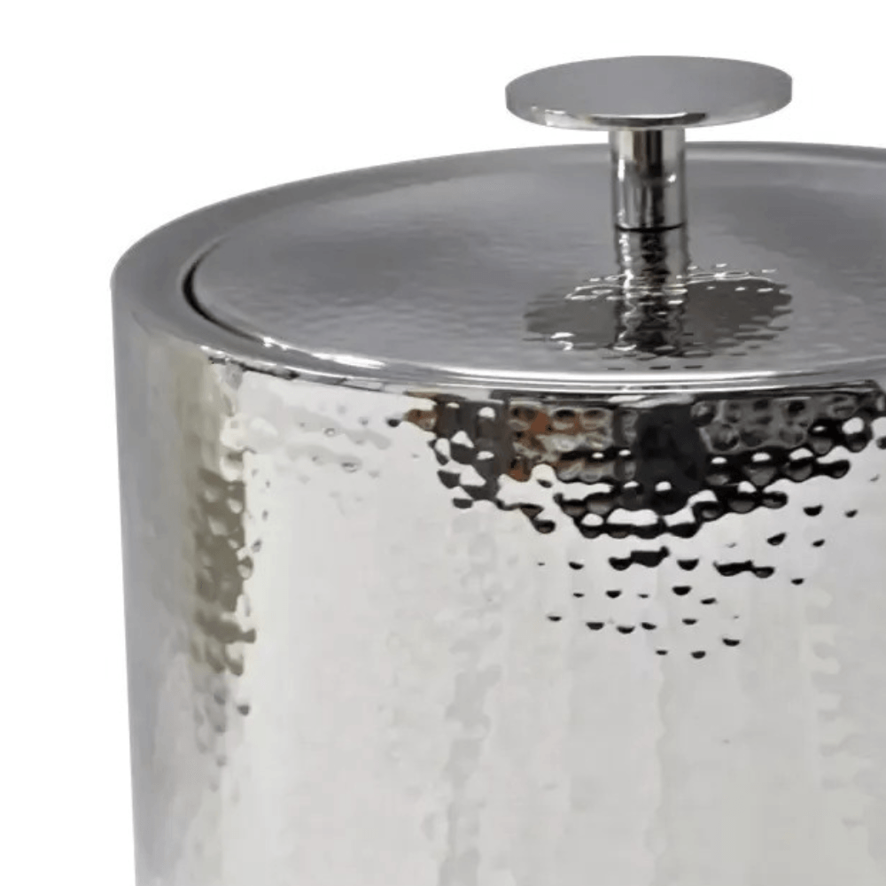 BALDE DE GELO MARTELADO DE AÇO INOX 18CM