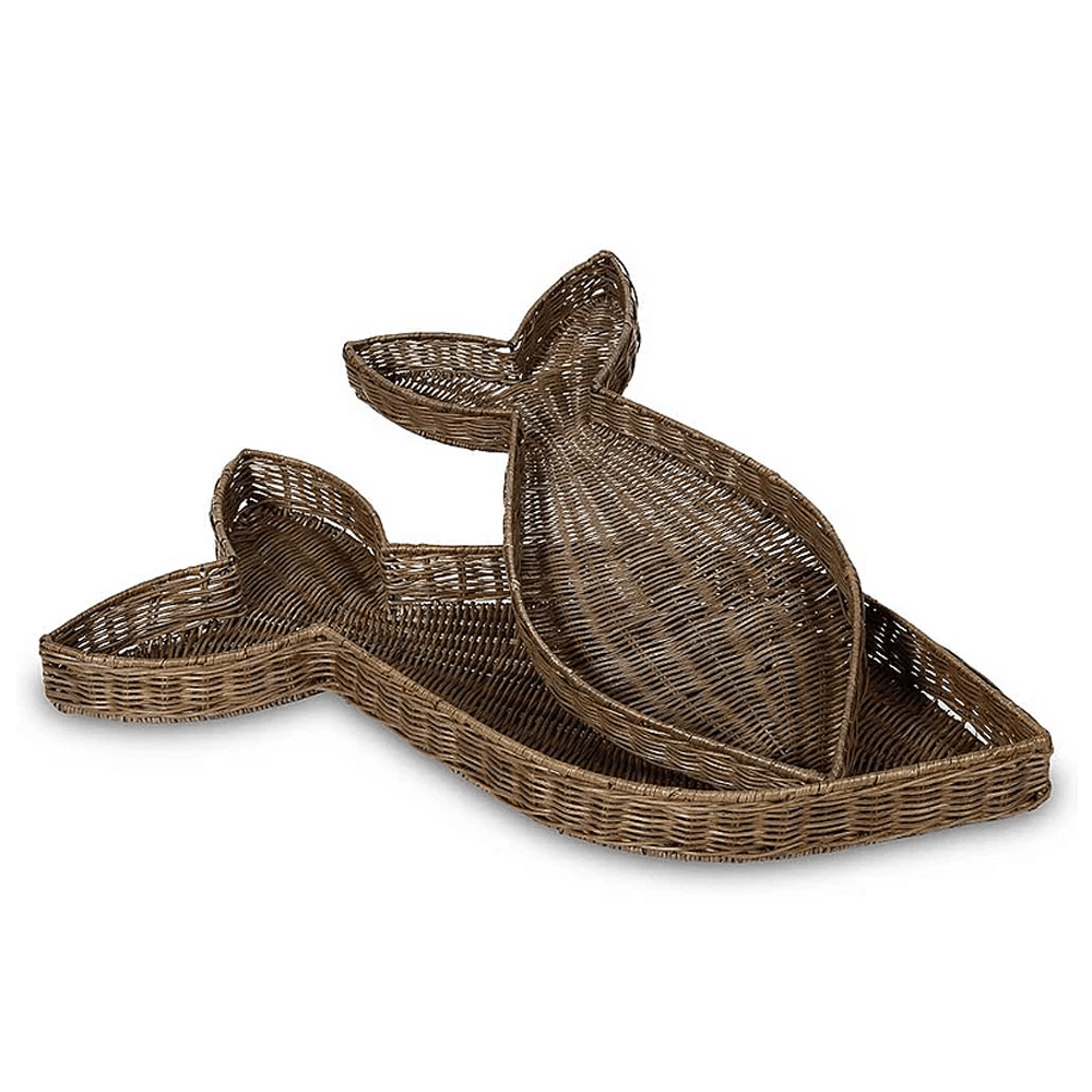 BANDEJA PEIXE DE RATTAN 74X31CM