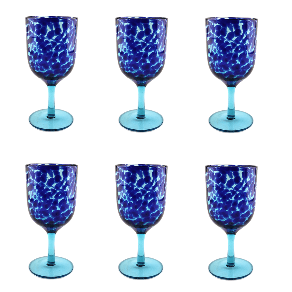 TAÇA OUNCE BLUE DE VIDRO COM 6