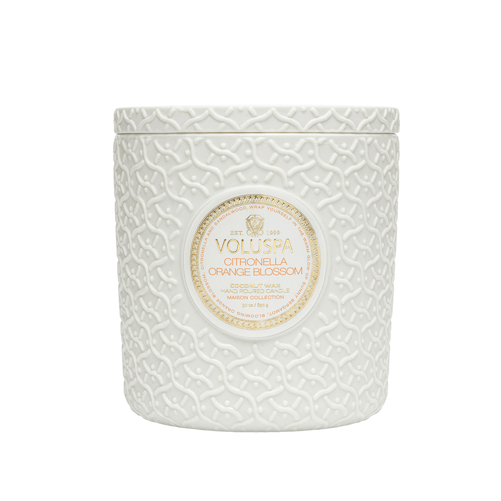 VELA POTE DE VIDRO 80H CITRONELA ORANGE BLOSSOM VOLUSPA