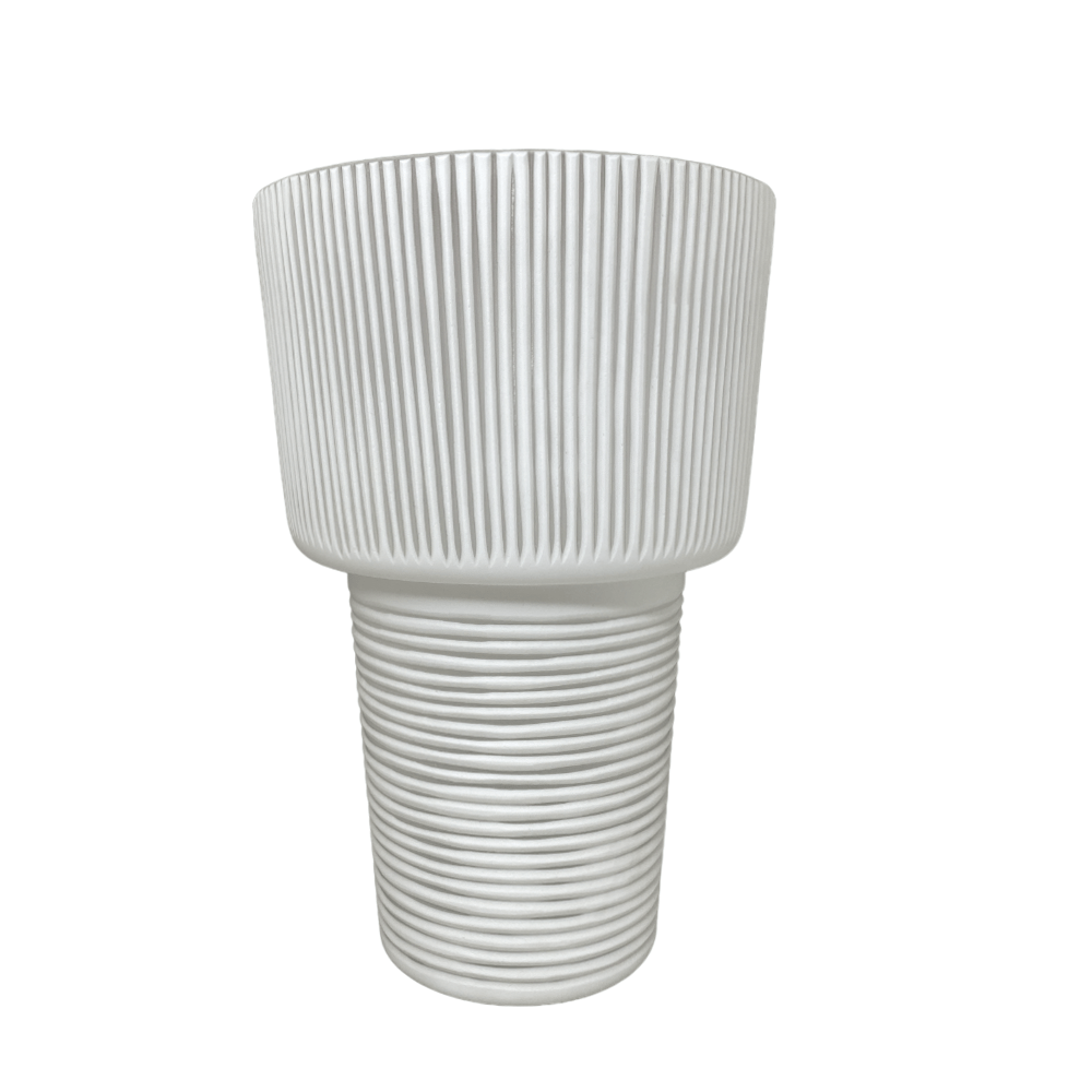 VASO CANELADO DE VIDRO 33CM