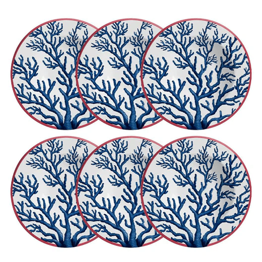 PRATO FUNDO CORAL DE CERÂMICA 25CM COM 6